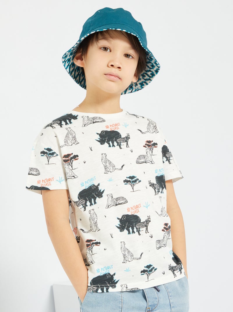 T-shirt com estampado de fantasia BRANCO - Kiabi