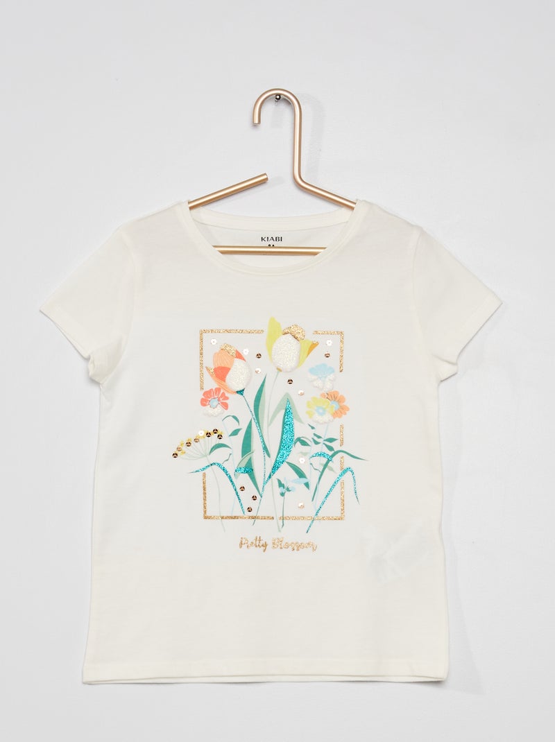 T-shirt com estampado de fantasia BRANCO - Kiabi