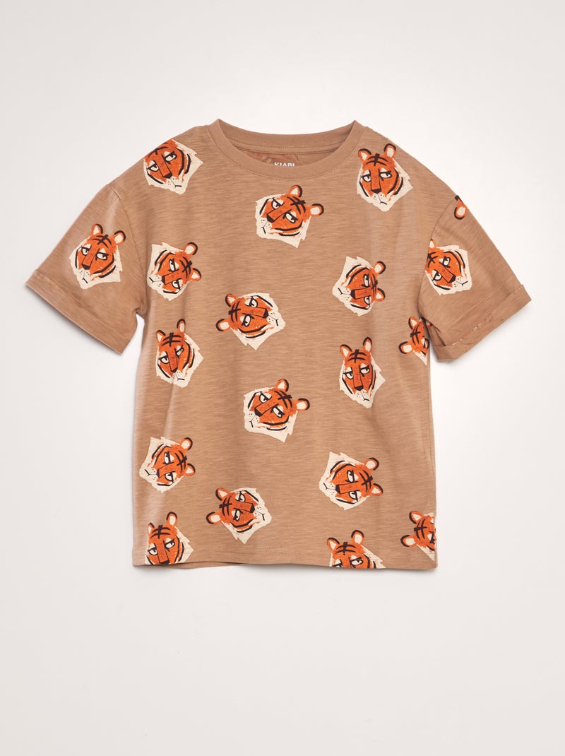 T-shirt com estampado de fantasia CASTANHO - Kiabi