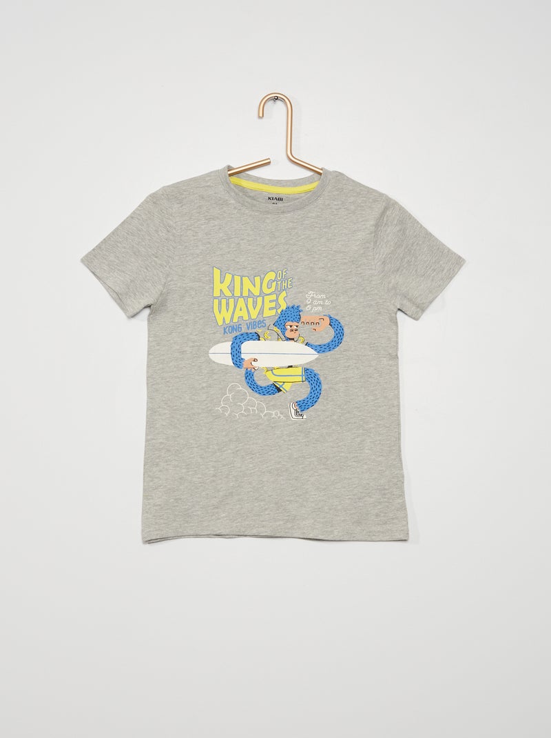 T-shirt com estampado de fantasia CINZA - Kiabi