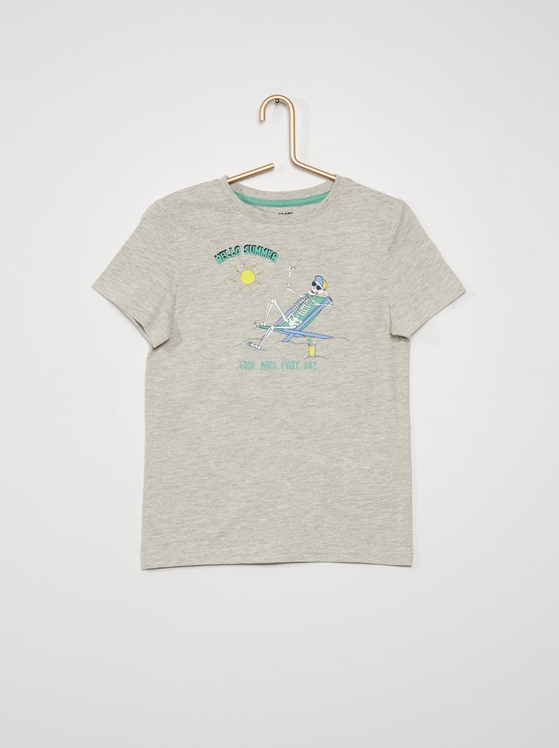 T-shirt com estampado de fantasia CINZA - Kiabi