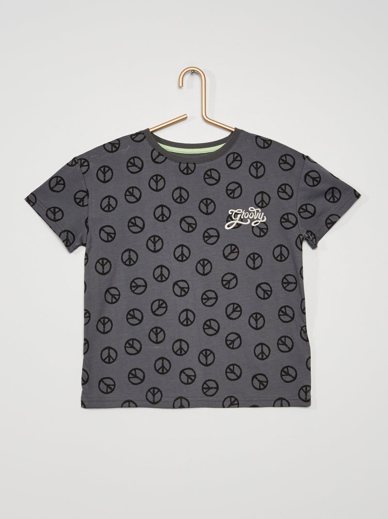 T-shirt com estampado de fantasia CINZA - Kiabi