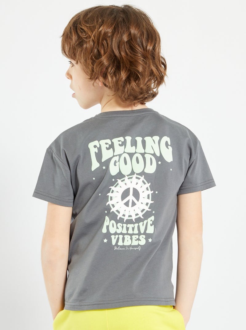 T-shirt com estampado de fantasia CINZA - Kiabi