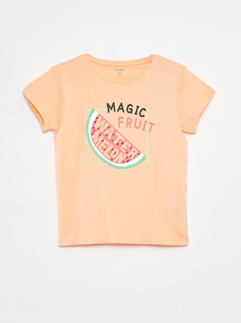 T-shirt com estampado de fantasia LARANJA - Kiabi