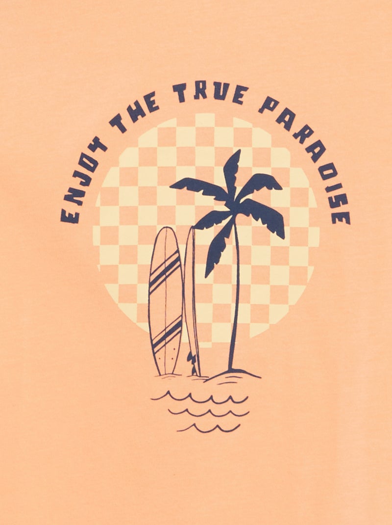 T-shirt com estampado de fantasia LARANJA - Kiabi