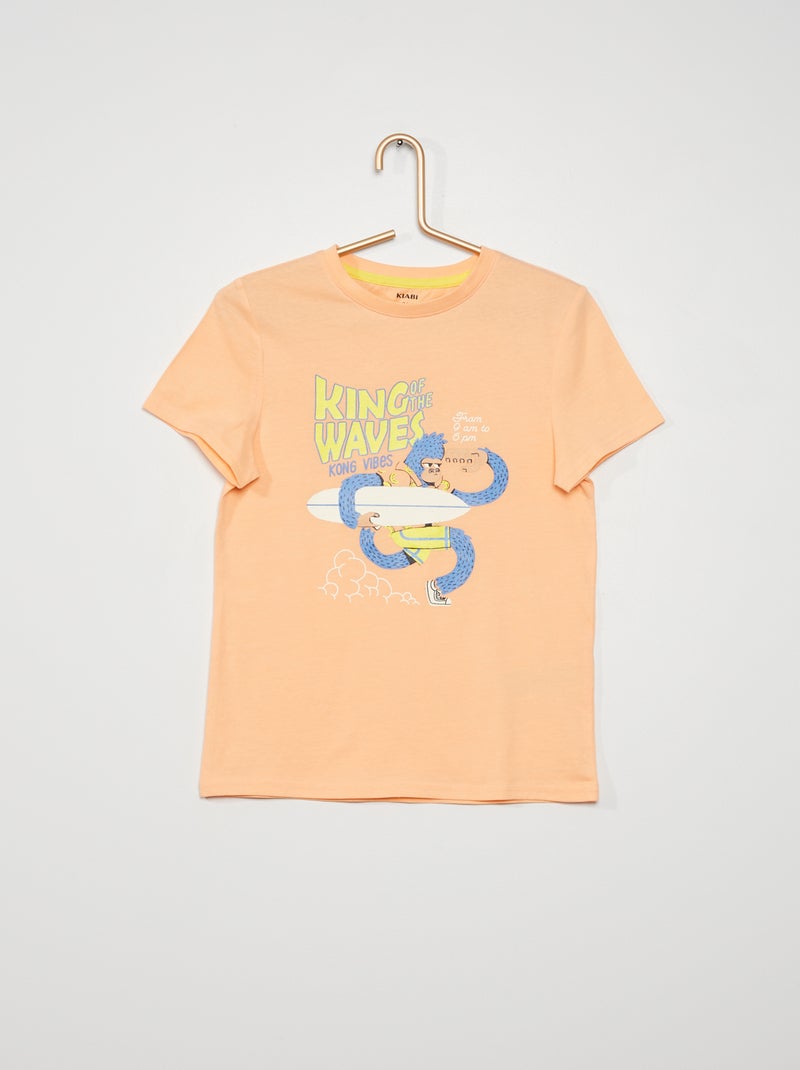 T-shirt com estampado de fantasia LARANJA - Kiabi