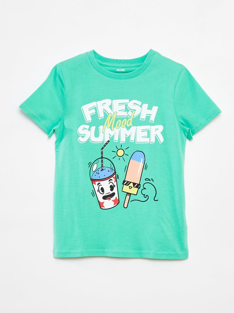 T-shirt com estampado de fantasia VERDE - Kiabi