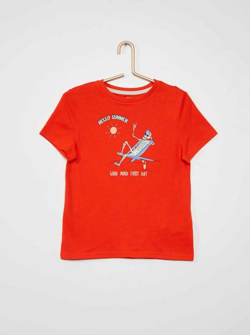 T-shirt com estampado de fantasia VERMELHO - Kiabi