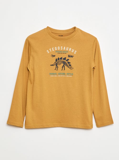 T-shirt com estampado de manga comprida - Kiabi