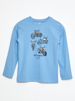 T-shirt com estampado de manga comprida