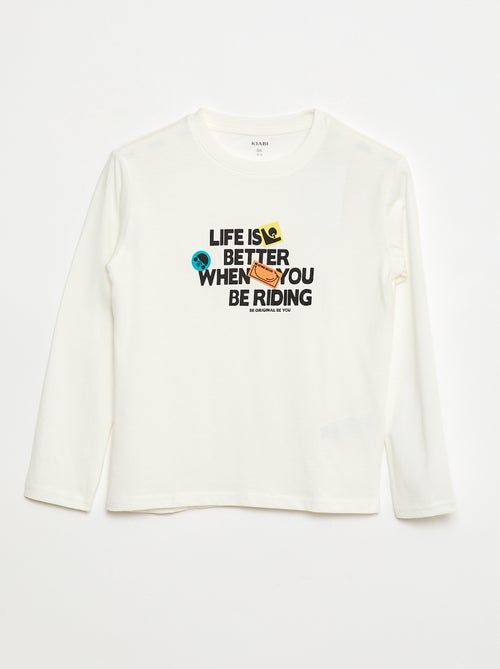 T-shirt com estampado de manga comprida - Kiabi