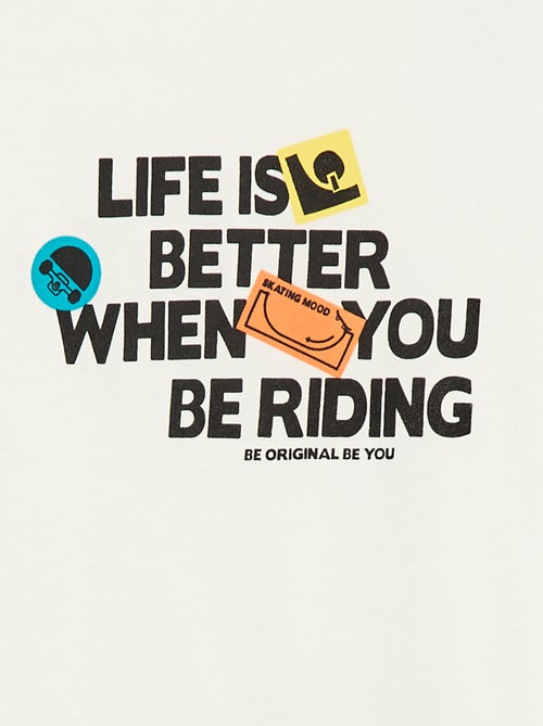 T-shirt com estampado de manga comprida - Kiabi