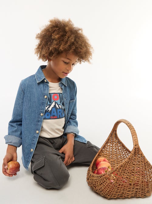 T-shirt com estampado de manga comprida - Kiabi