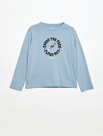 T-shirt com estampado de manga comprida