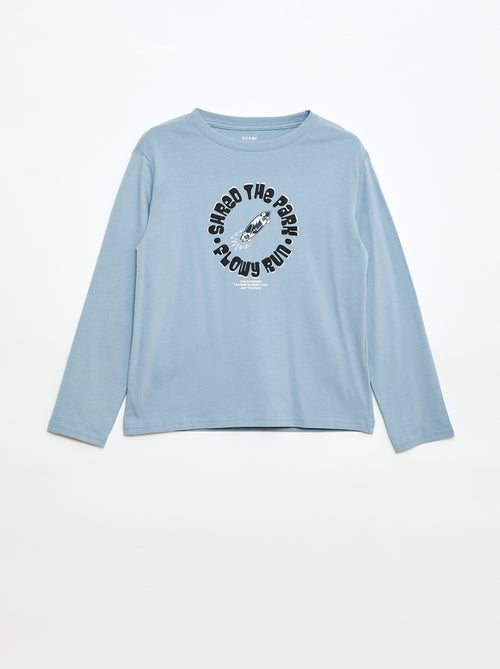 T-shirt com estampado de manga comprida - Kiabi