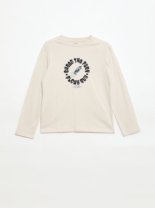 T-shirt com estampado de manga comprida - Kiabi