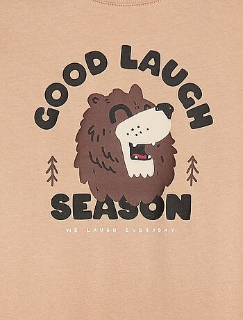 T-shirt com estampado de manga comprida