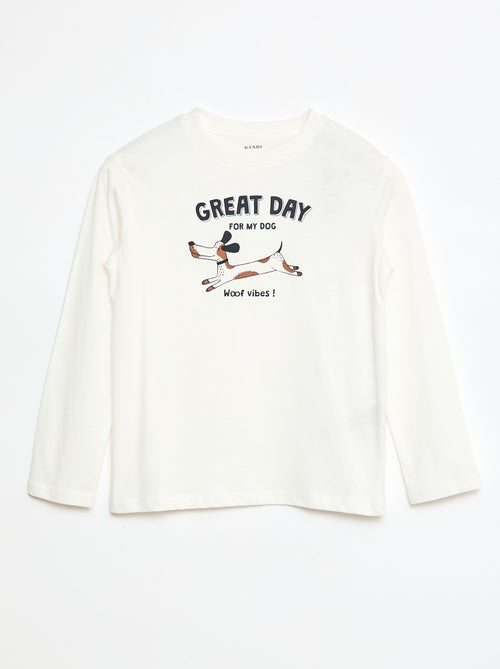 T-shirt com estampado de manga comprida - Kiabi