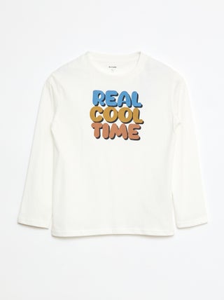 T-shirt com estampado de manga comprida