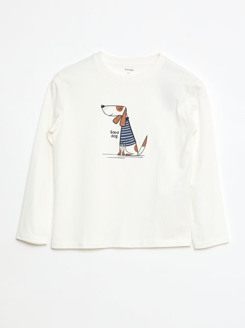 T-shirt com estampado de manga comprida - Kiabi