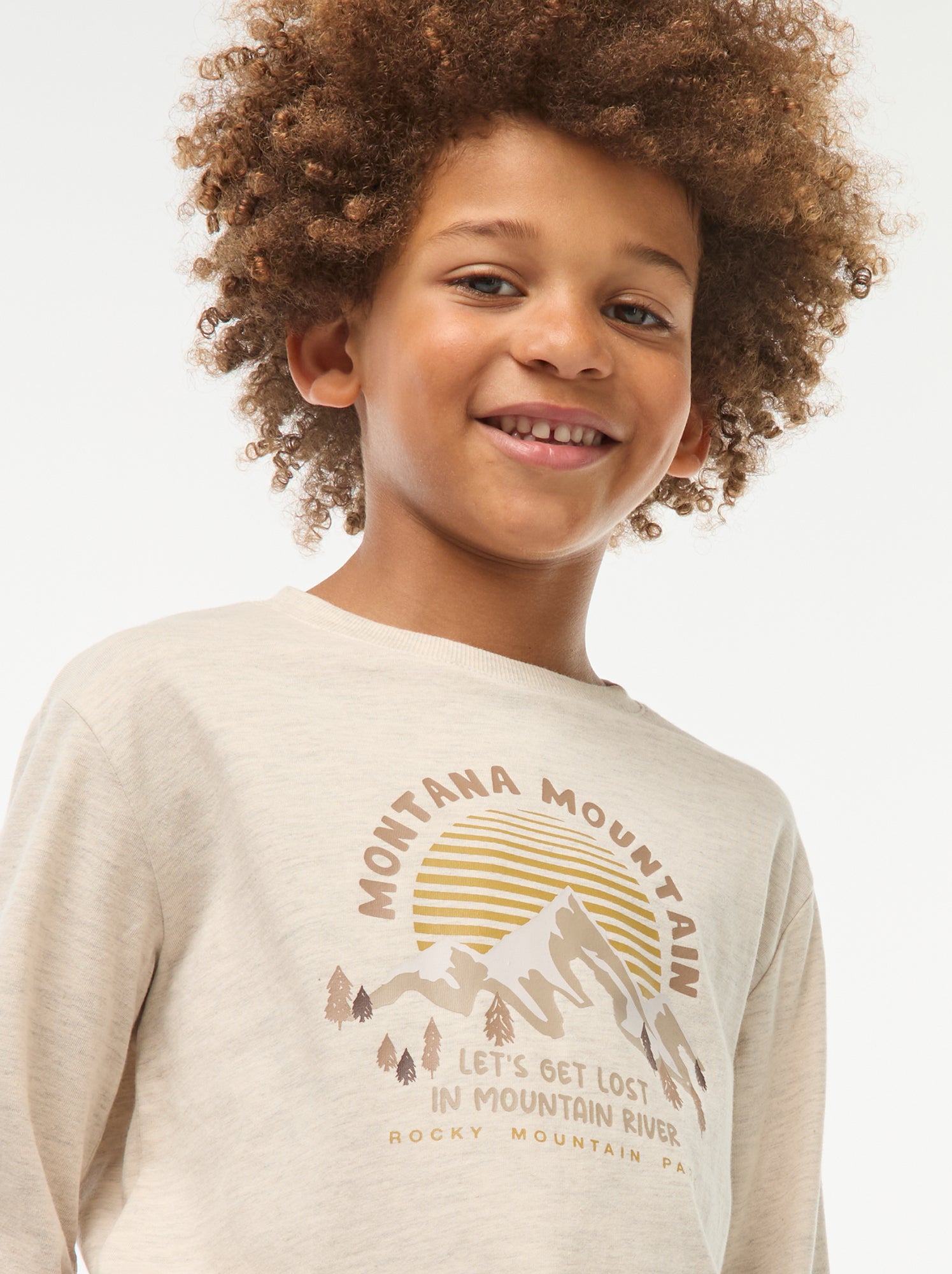 T-shirt com estampado de manga comprida