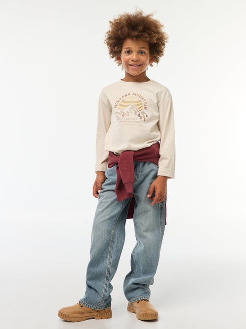 T-shirt com estampado de manga comprida - Kiabi