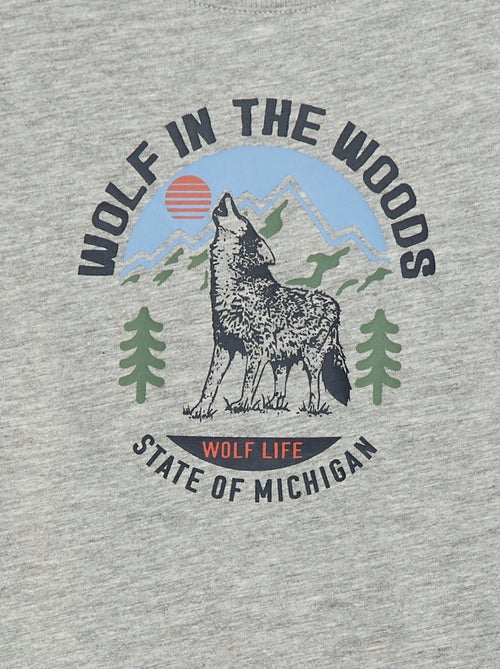 T-shirt com estampado de manga comprida - Kiabi