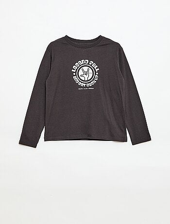 T-shirt com estampado de manga comprida