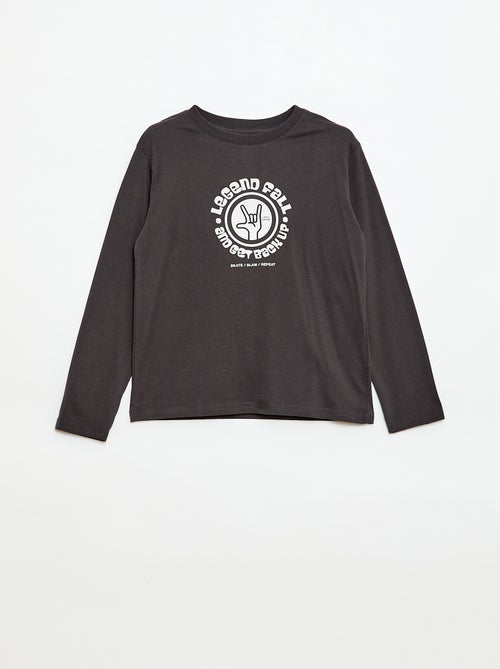T-shirt com estampado de manga comprida - Kiabi