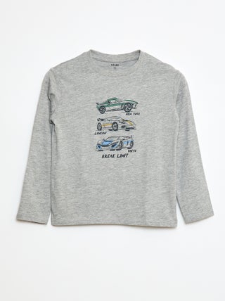 T-shirt com estampado de manga comprida
