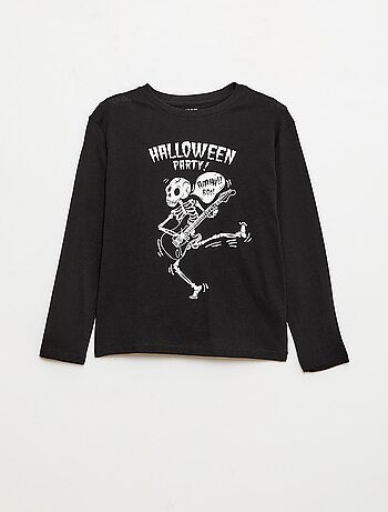 T-shirt com estampado de manga comprida