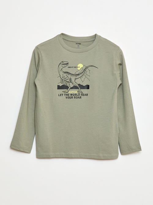 T-shirt com estampado de manga comprida - Kiabi