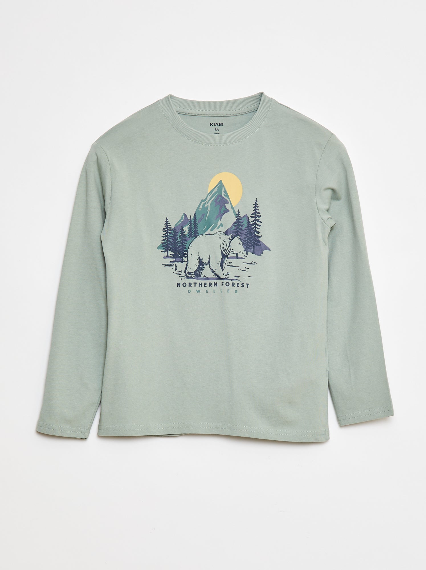 T-shirt com estampado de manga comprida