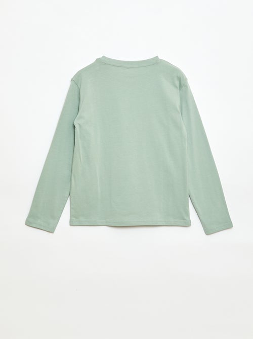 T-shirt com estampado de manga comprida - Kiabi