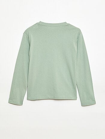 T-shirt com estampado de manga comprida