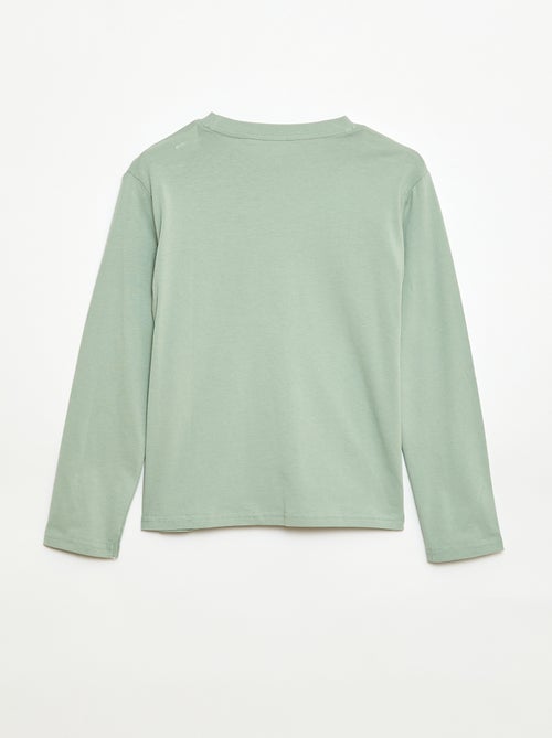 T-shirt com estampado de manga comprida - Kiabi