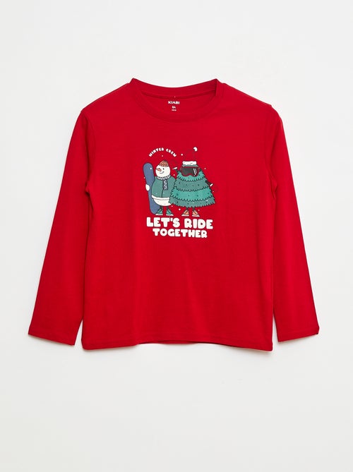 T-shirt com estampado de manga comprida - Kiabi