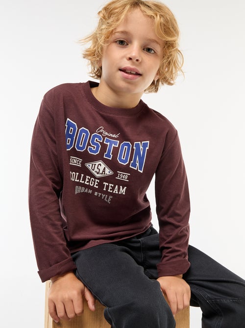 T-shirt com estampado de manga comprida - Kiabi