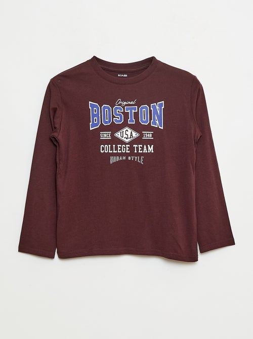 T-shirt com estampado de manga comprida - Kiabi