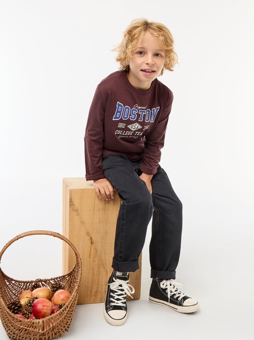 T-shirt com estampado de manga comprida - Kiabi