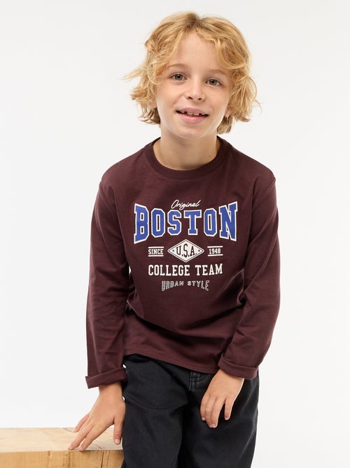 T-shirt com estampado de manga comprida - Kiabi