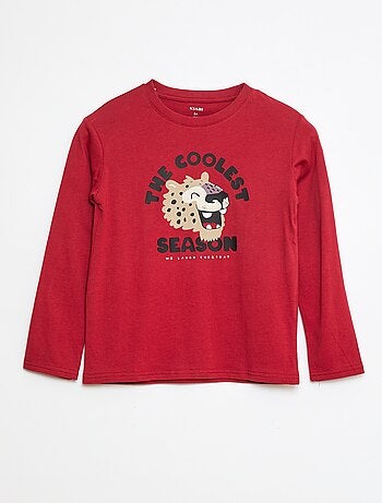 T-shirt com estampado de manga comprida