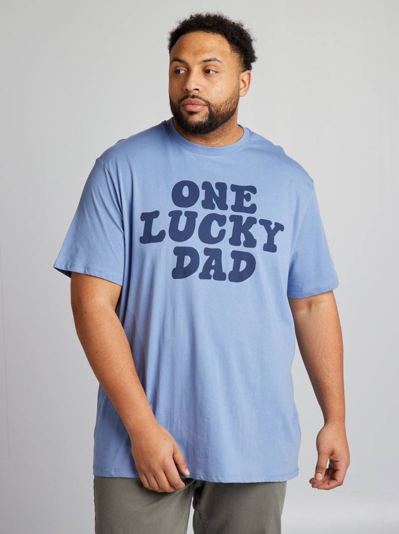 T-shirt com estampado de manga curta AZUL - Kiabi