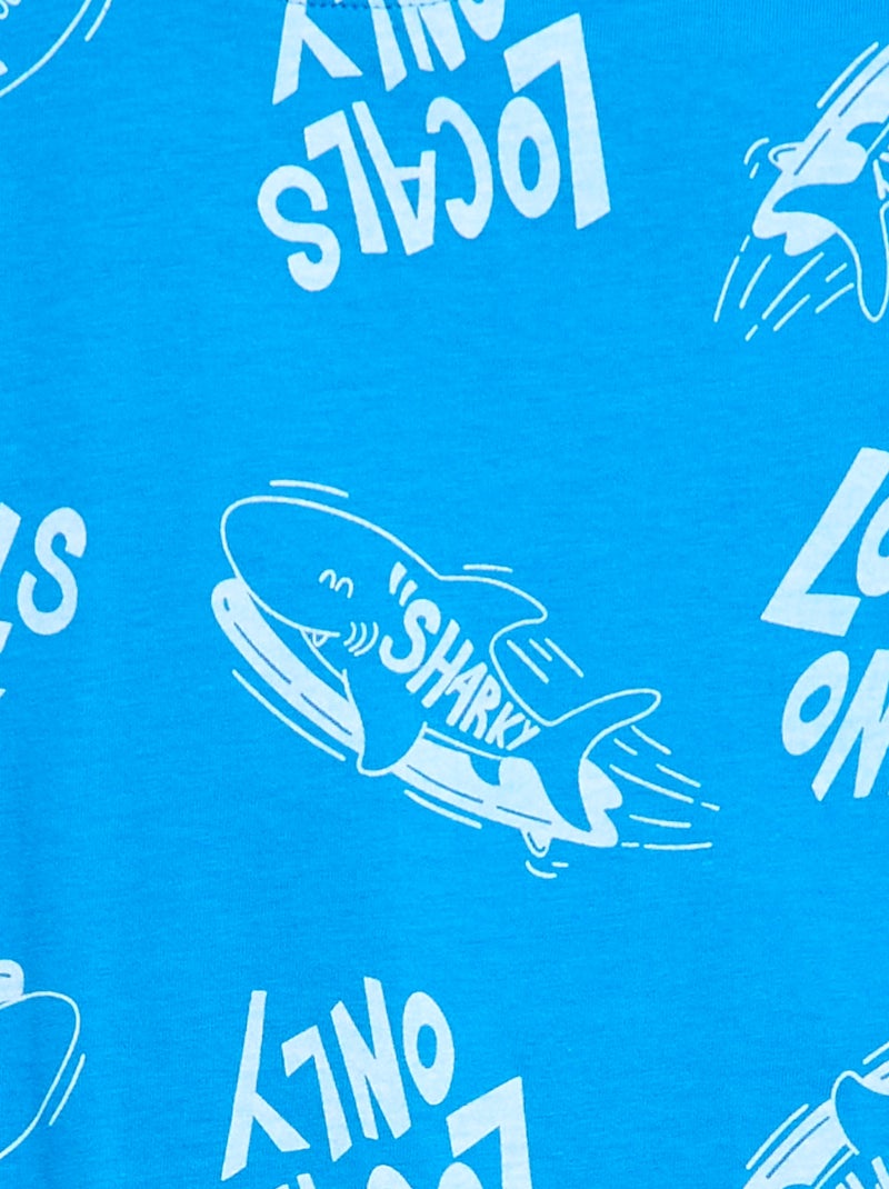 T-shirt com estampado de manga curta Azul - Kiabi