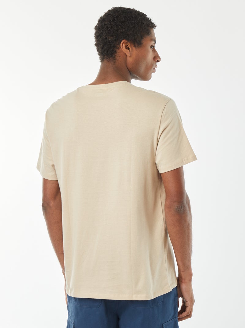 T-shirt com estampado de manga curta BEGE - Kiabi