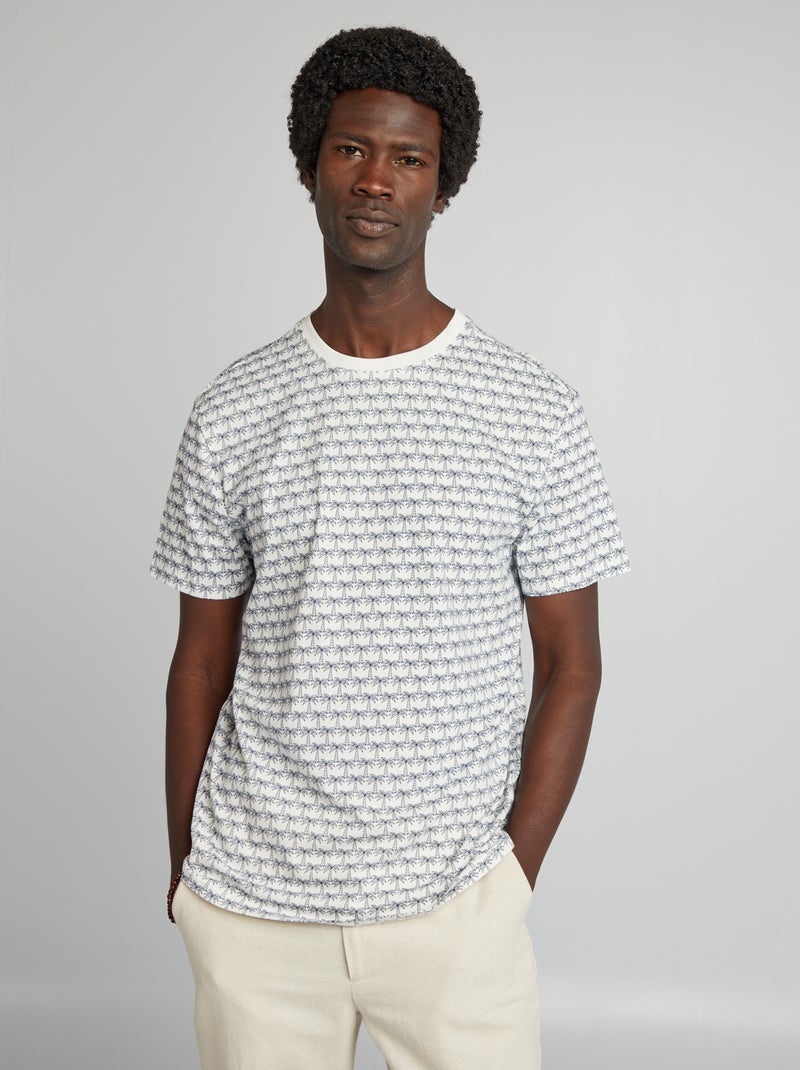 T-shirt com estampado de manga curta BRANCO - Kiabi