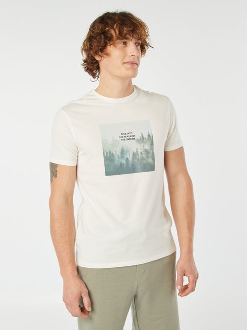 T-shirt com estampado de manga curta - Kiabi