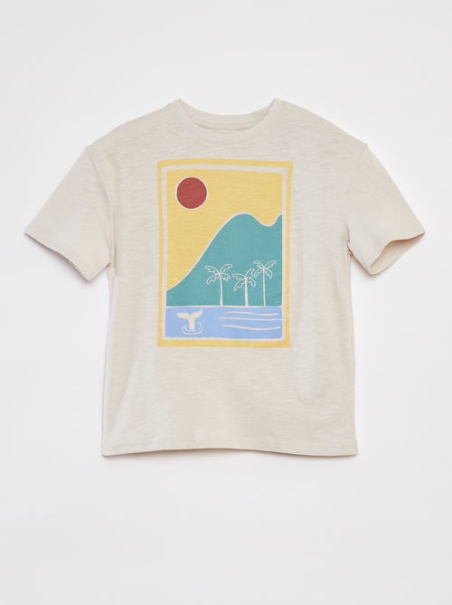 T-shirt com estampado de manga curta - Kiabi