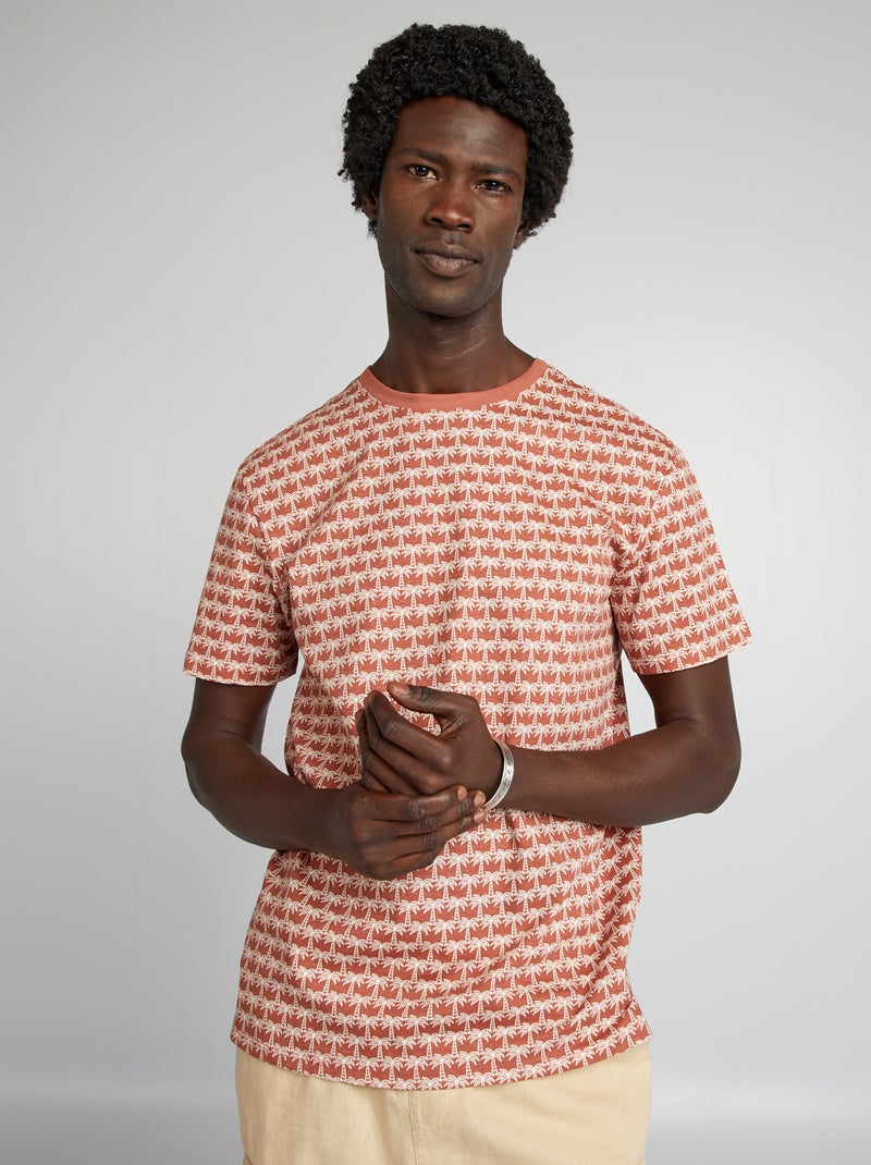 T-shirt com estampado de manga curta CASTANHO - Kiabi