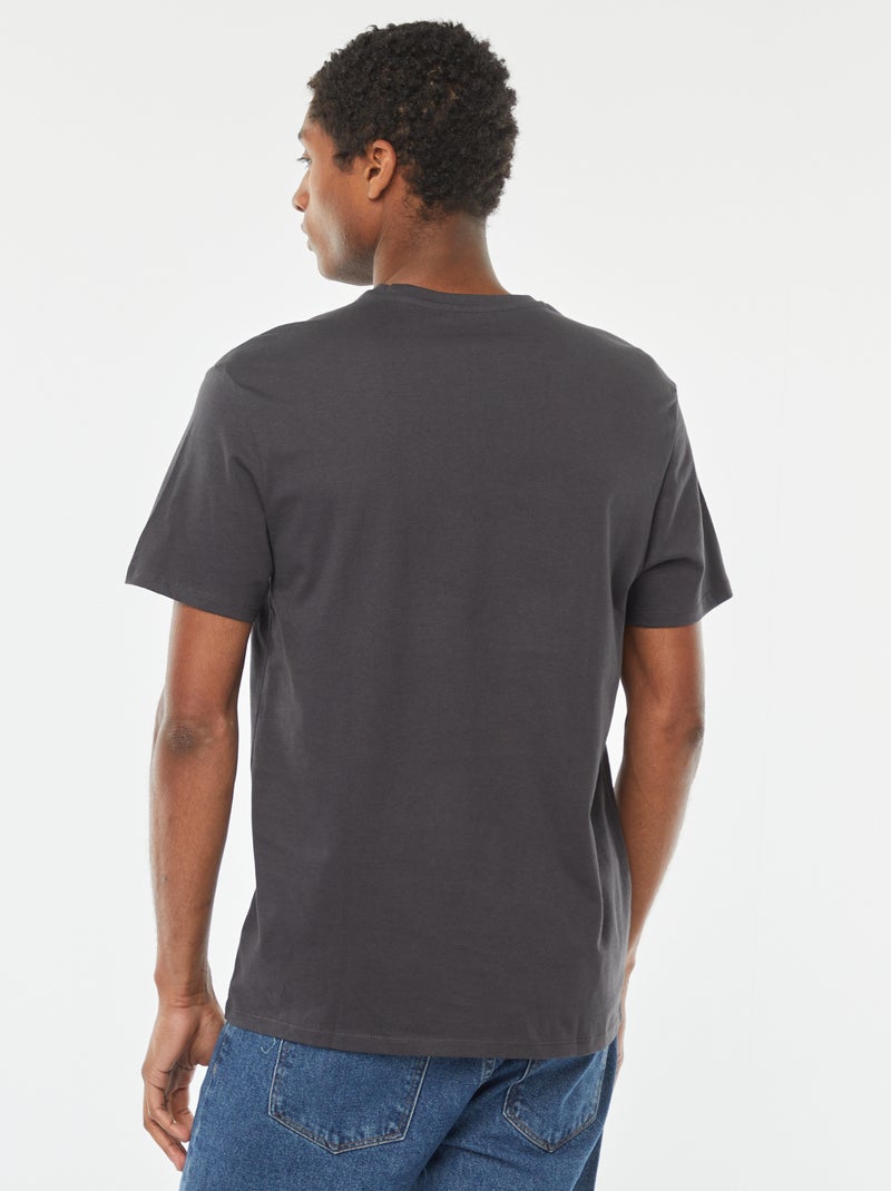 T-shirt com estampado de manga curta CINZA - Kiabi